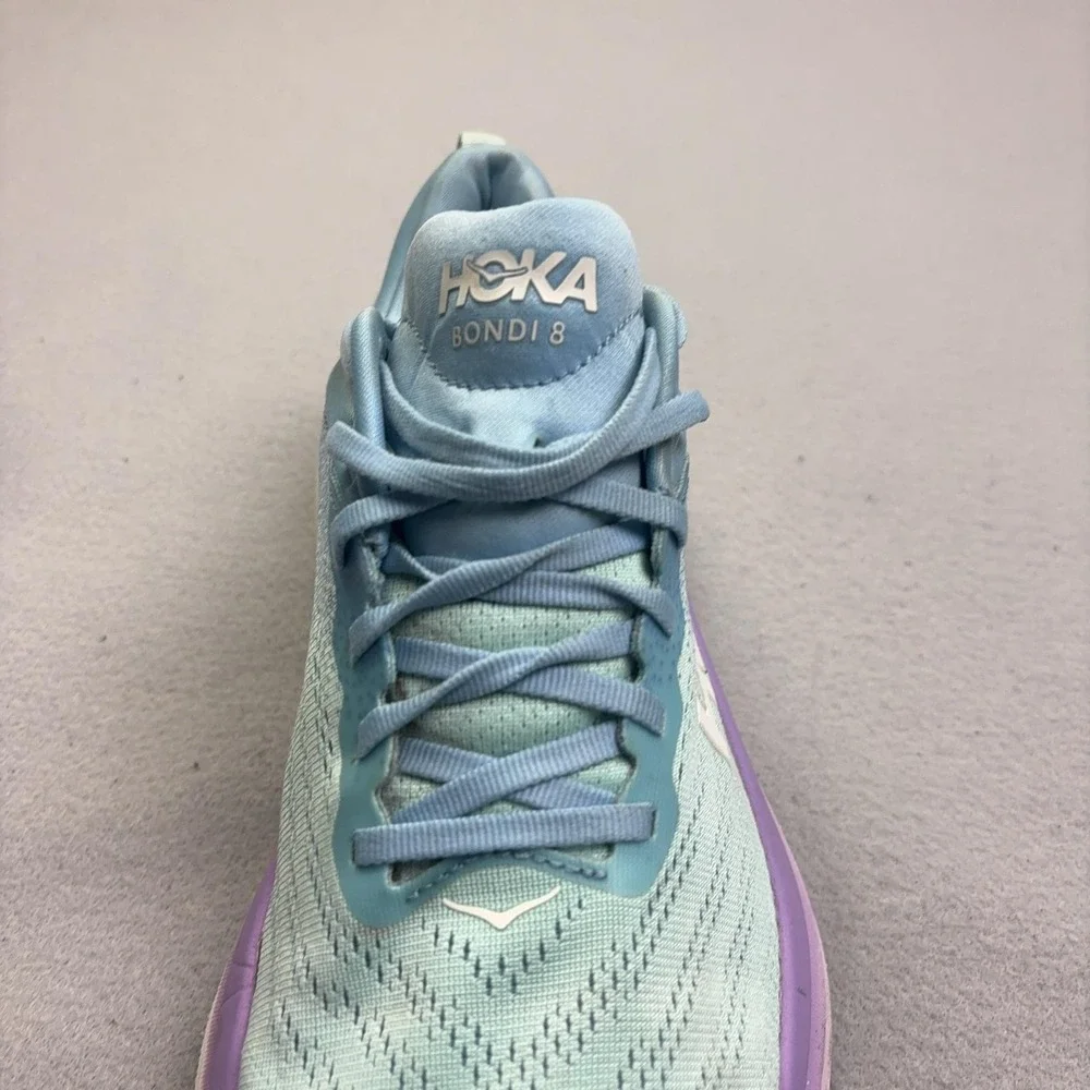 Hoka One One Bondi 8 Shoes Womens Size 10.5 Blue Running Sneakers Mesh Athletic